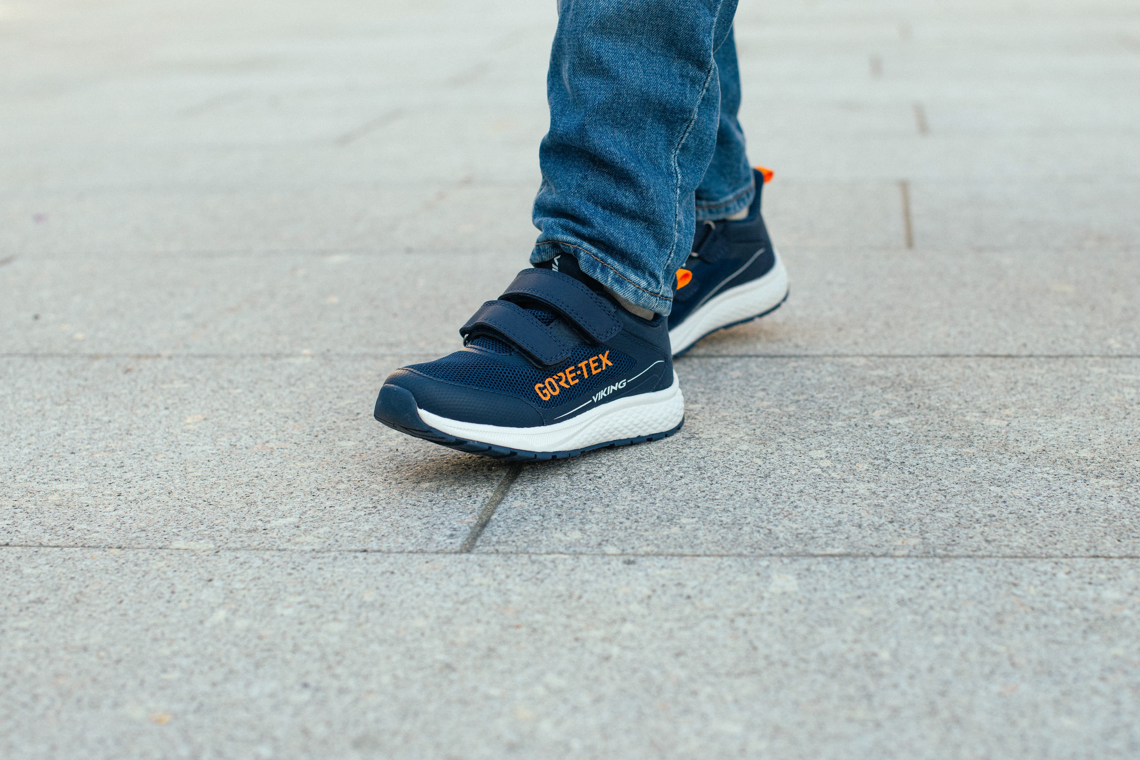 Image of a pair of blue GORE-TEX shoes from Viking